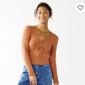 Brand NEW Kohl’s SO Junior’s Cozy Super Soft  Cinnamon Coffee Cinch Top, Small